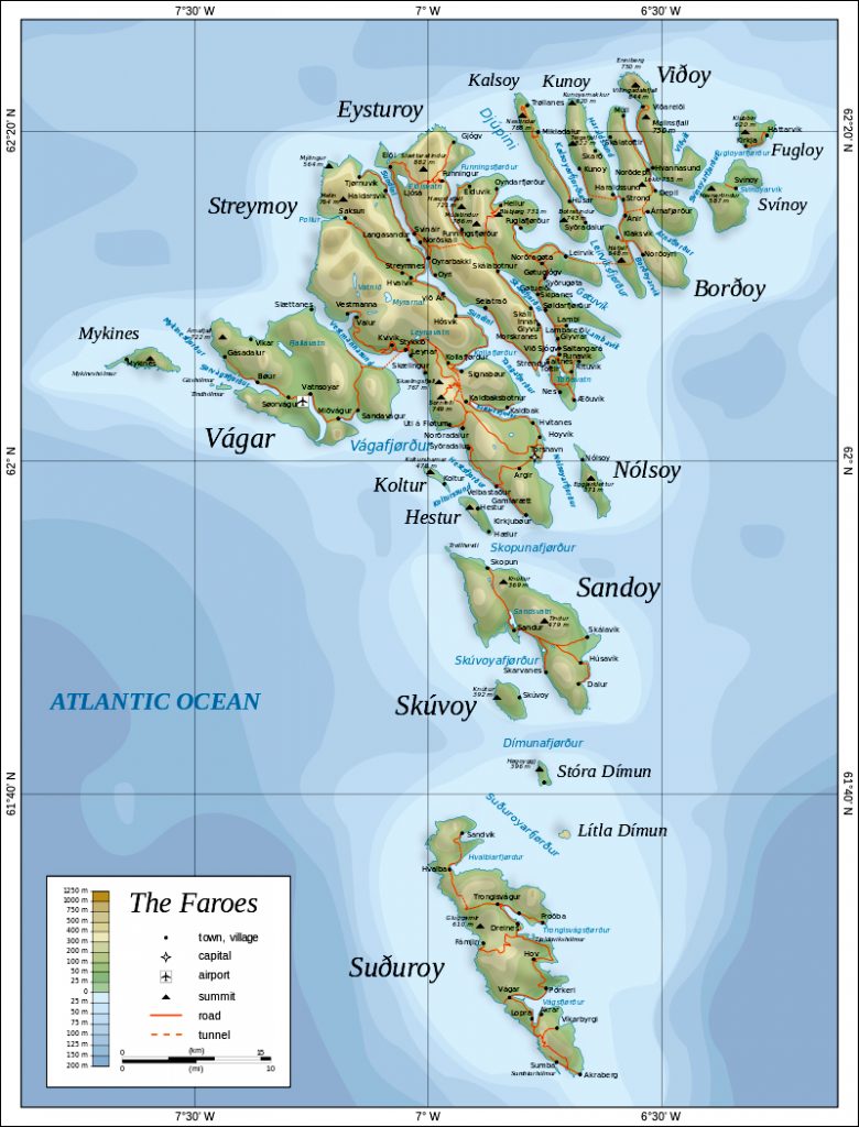 Wyspy Owcze mapa